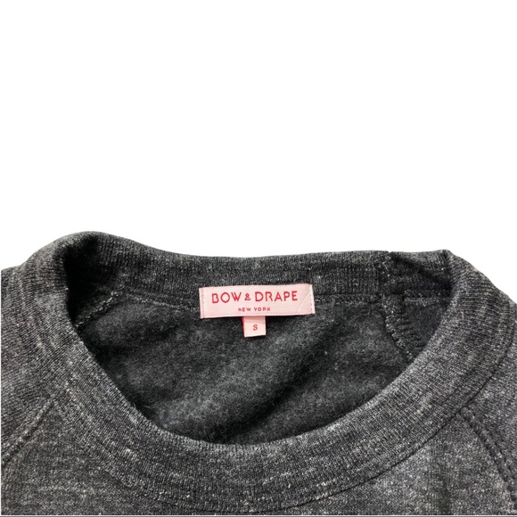 Bow & Drape Dark Gray Gold Sequin Sweatshirt SAY YOU'LL BE WINE Nordstrom - Picture 6 of 11